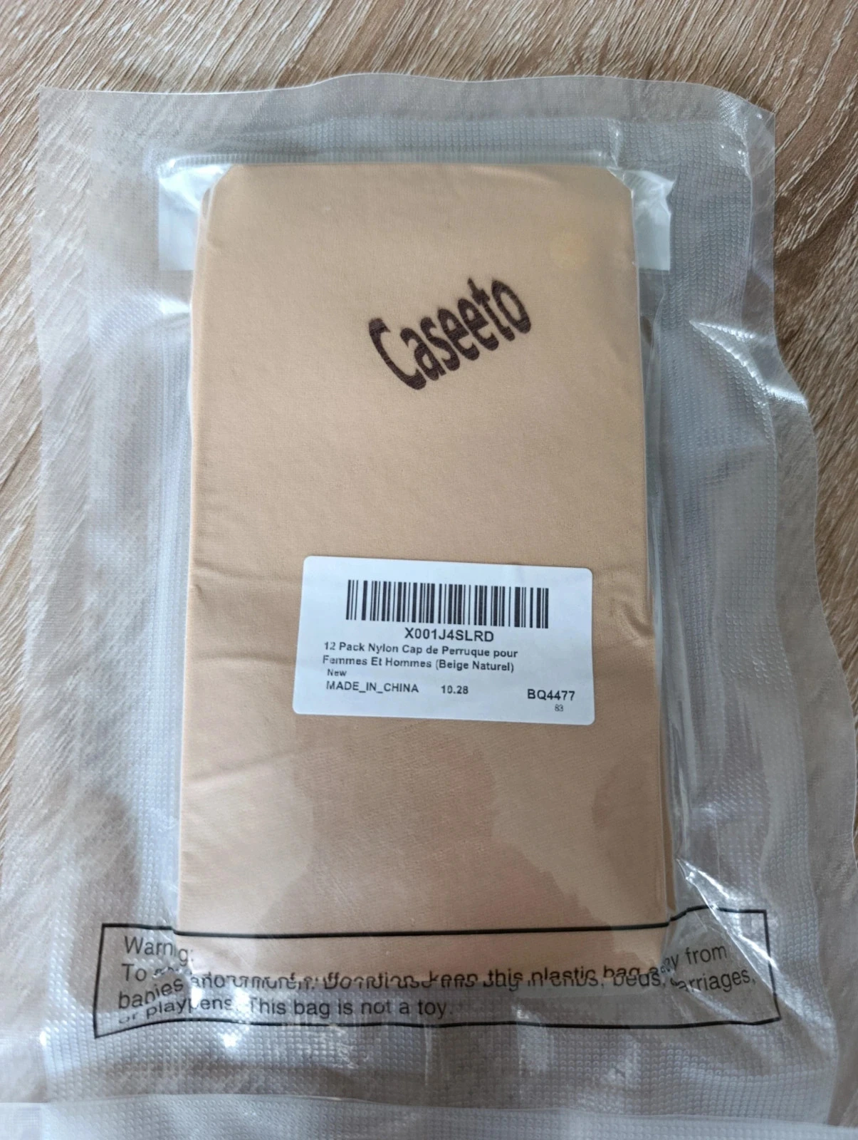 Lot de 12 Bonnets de Perruque Nylon Beige Caseno – Unisexe – Neuf